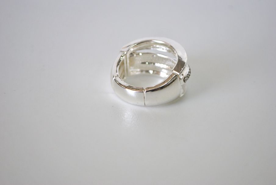Anillo plateado elástico - Imagen 2