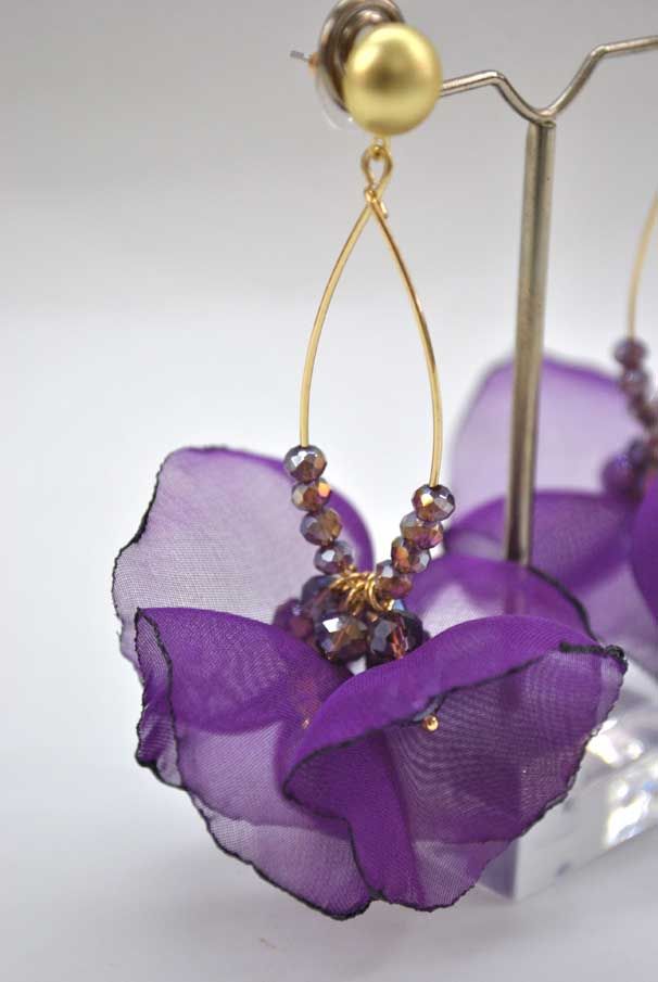 Pendientes pétalos morados - Imagen 2