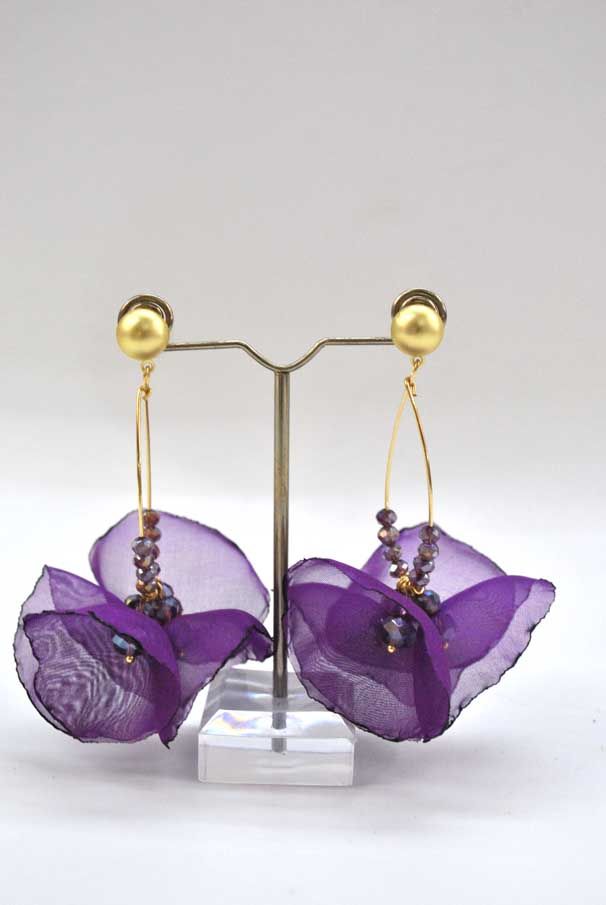 Pendientes pétalos morados - Imagen 3