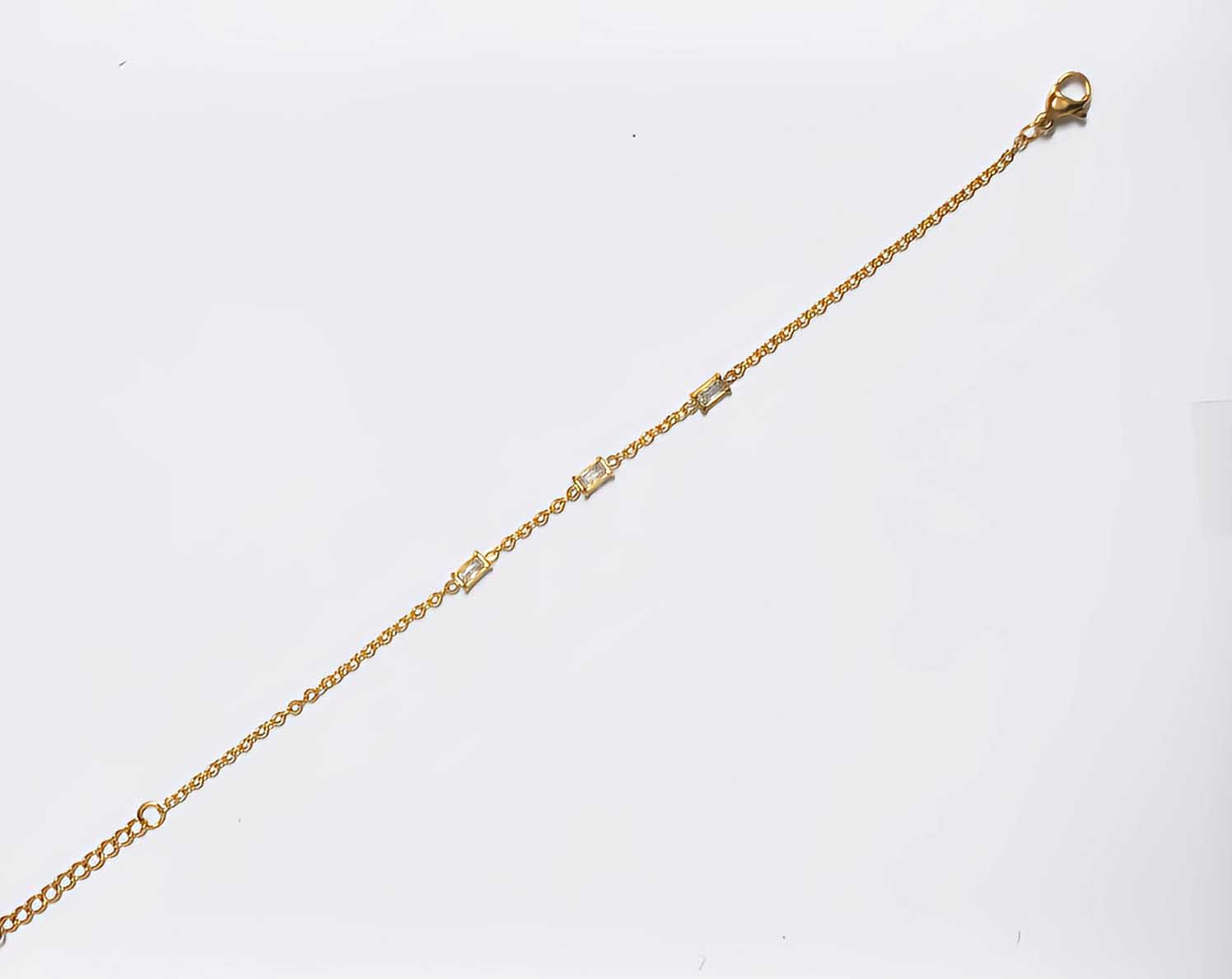 Pulsera dorada acero cristales - Imagen 2