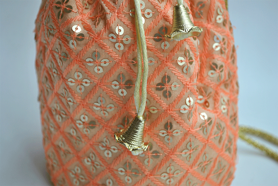 Bombonera salmón lentejuelas - Imagen 4