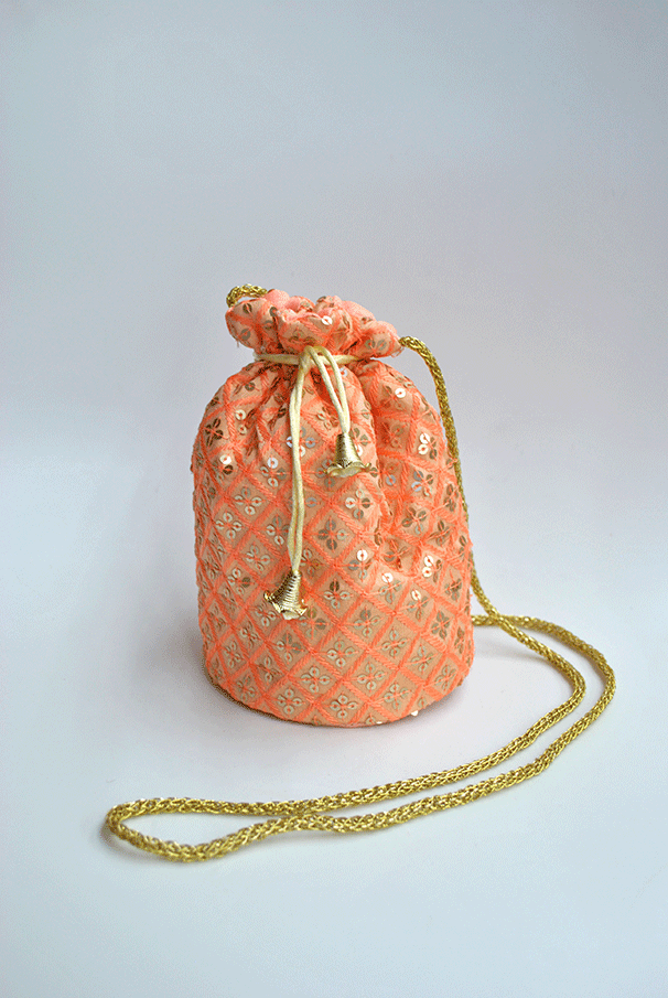 Bombonera salmón lentejuelas