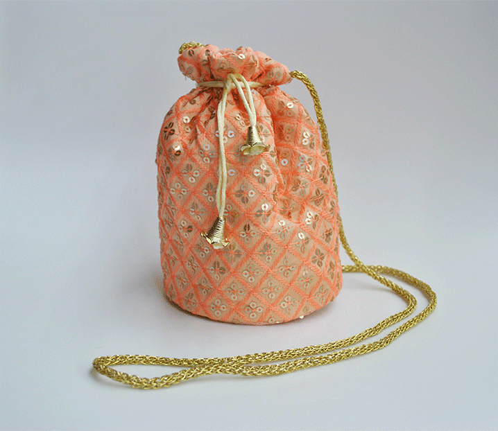 Bombonera salmón lentejuelas - Imagen 2