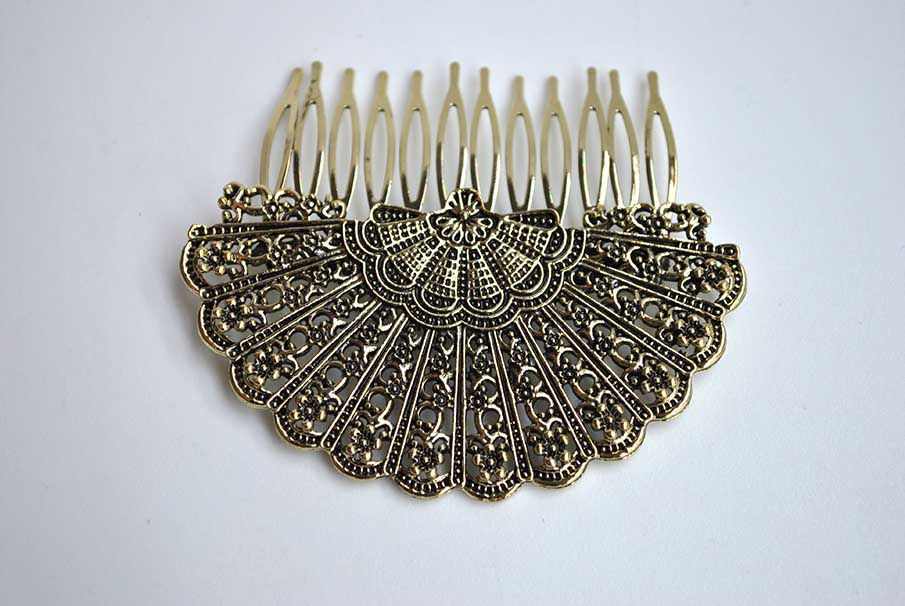 Peineta dorado envejecido - Imagen 2