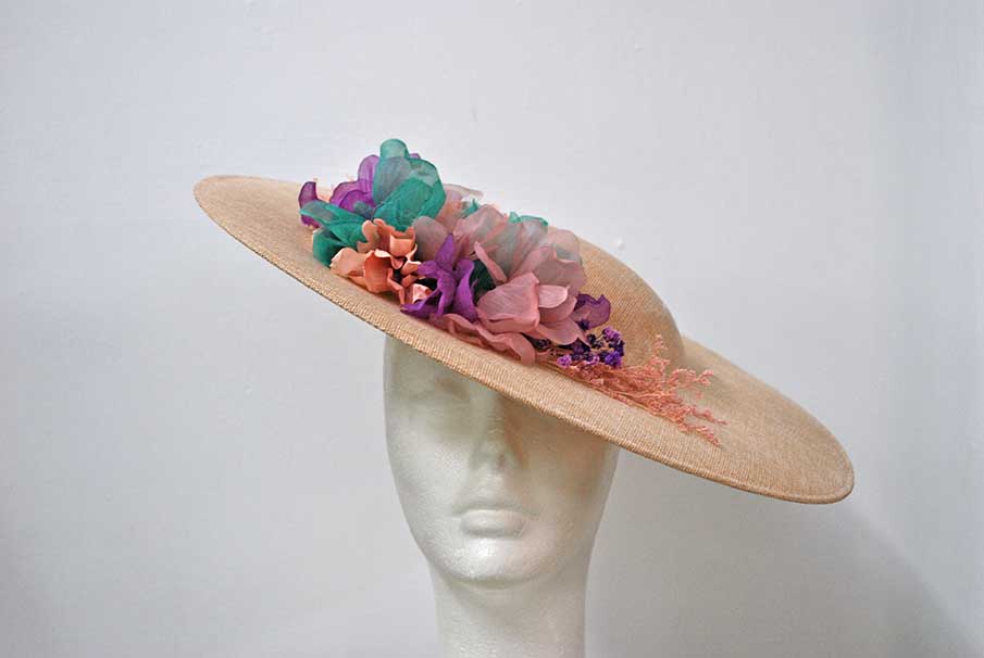 Tocado rosa, turquesa y morado - Imagen 2