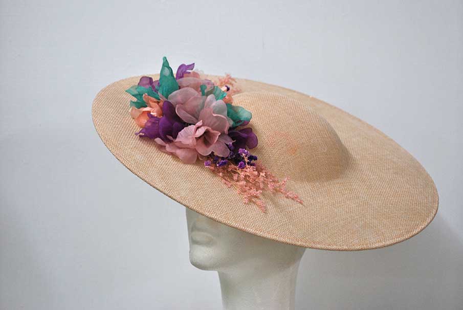 Tocado rosa, turquesa y morado - Imagen 5