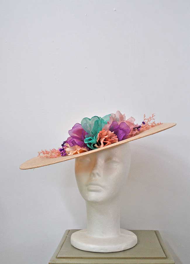 Tocado rosa, turquesa y morado - Imagen 6