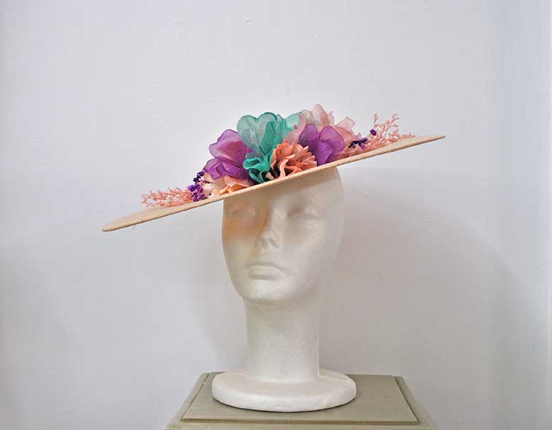 Tocado rosa, turquesa y morado - Imagen 7