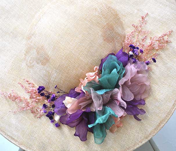 Tocado rosa, turquesa y morado - Imagen 8