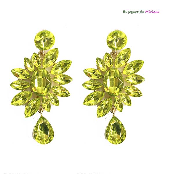 Pendientes lima – pistacho