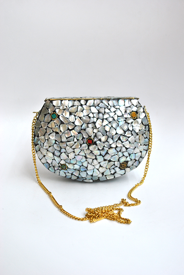 Bolso clutch incrustaciones nácar - Imagen 6