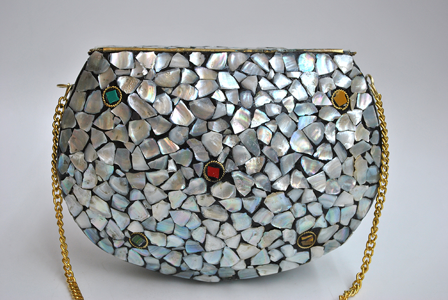 Bolso clutch incrustaciones nácar - Imagen 7