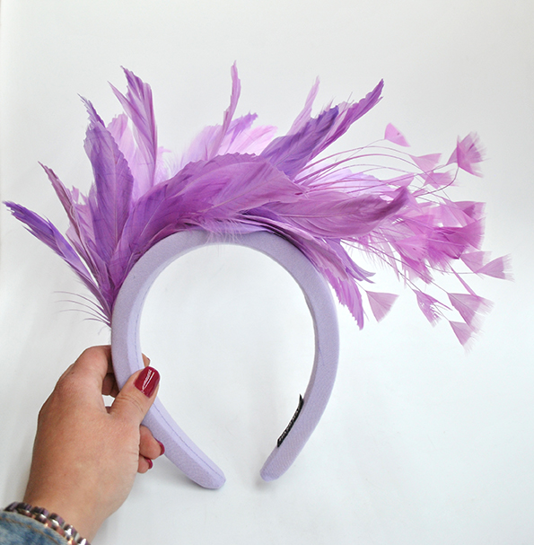 Diadema lila plumas - Imagen 4