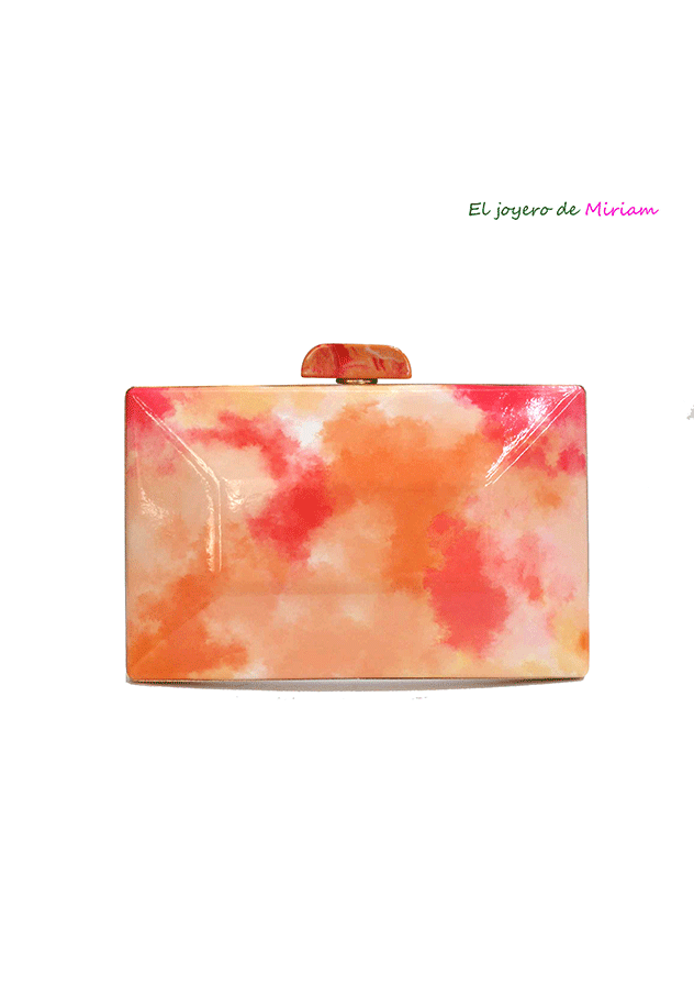 Clutch naranja efecto mármol