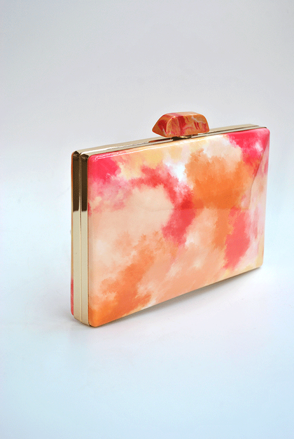 Clutch naranja efecto mármol - Imagen 2