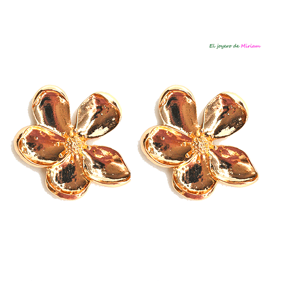 Pendientes dorados flores