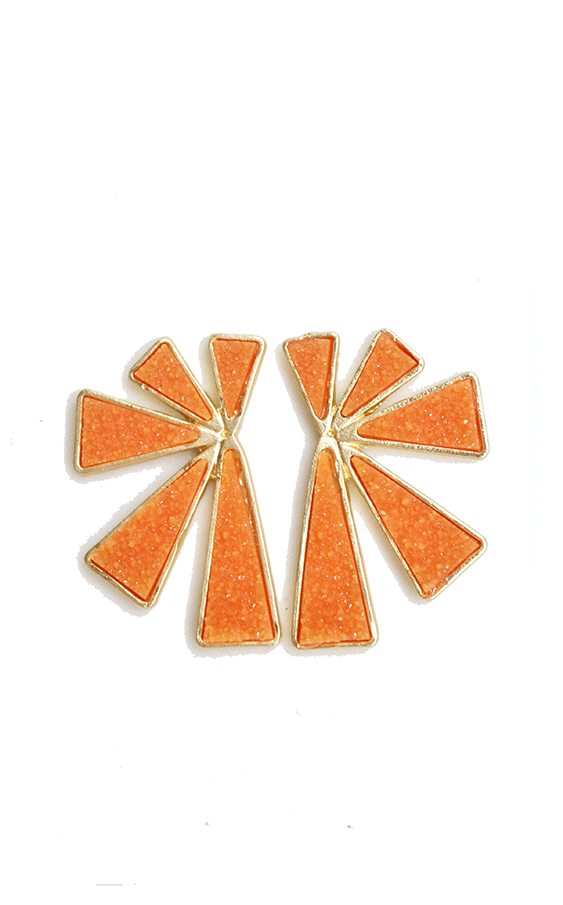 Pendientes naranjas piedras