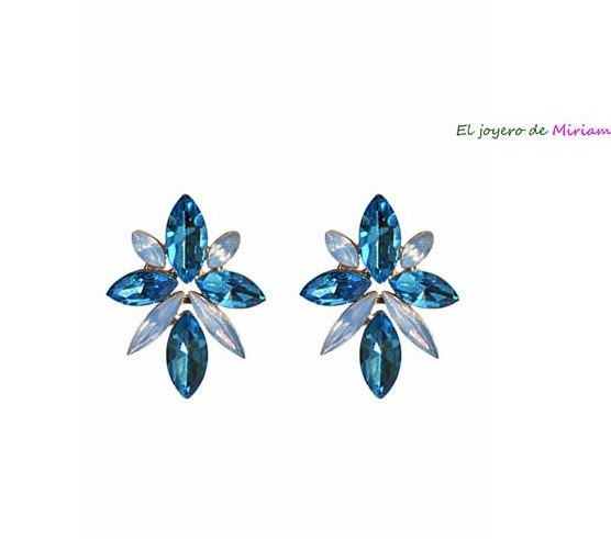 Pendientes flores azules
