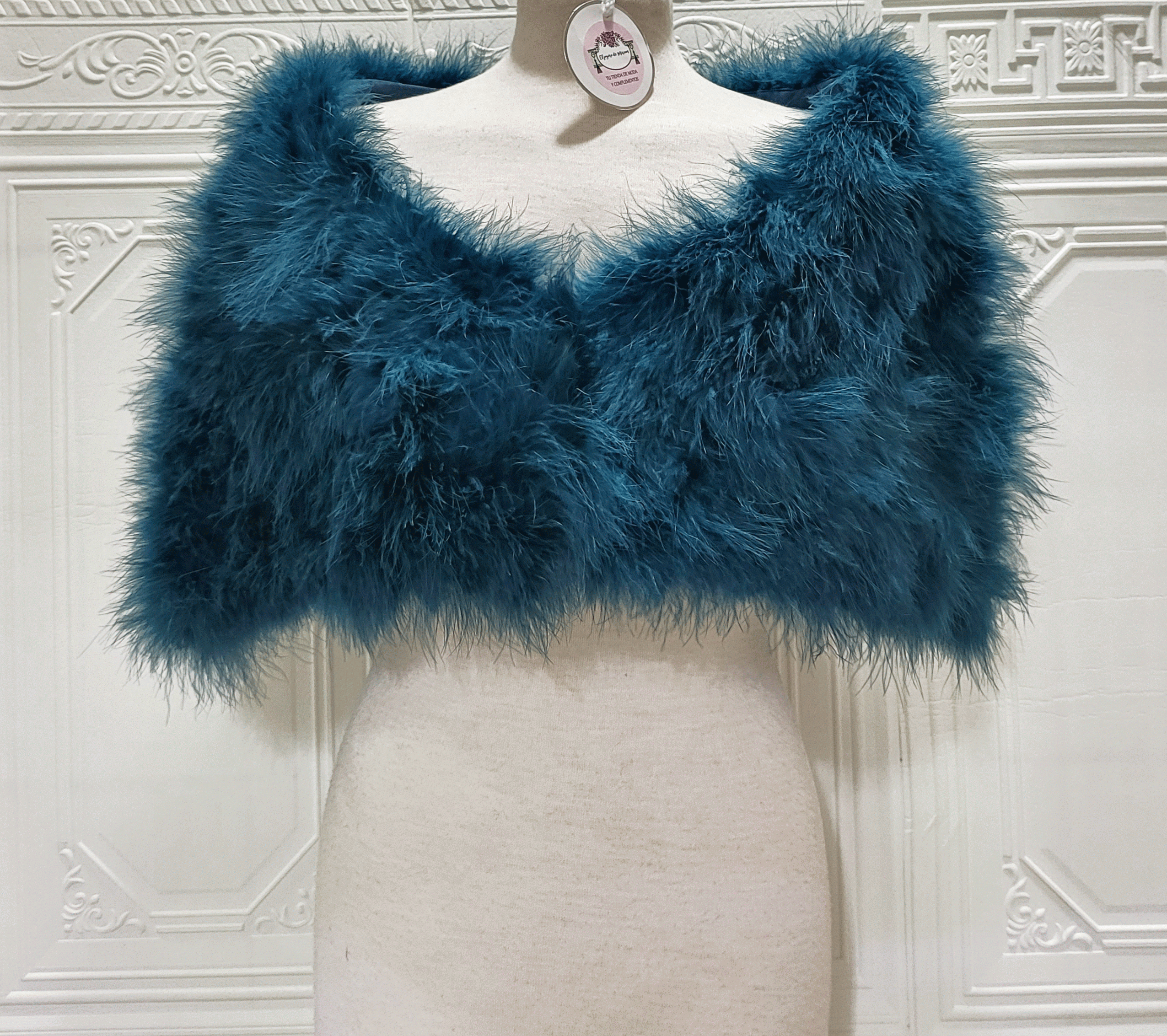 Estola azul petróleo oscuro