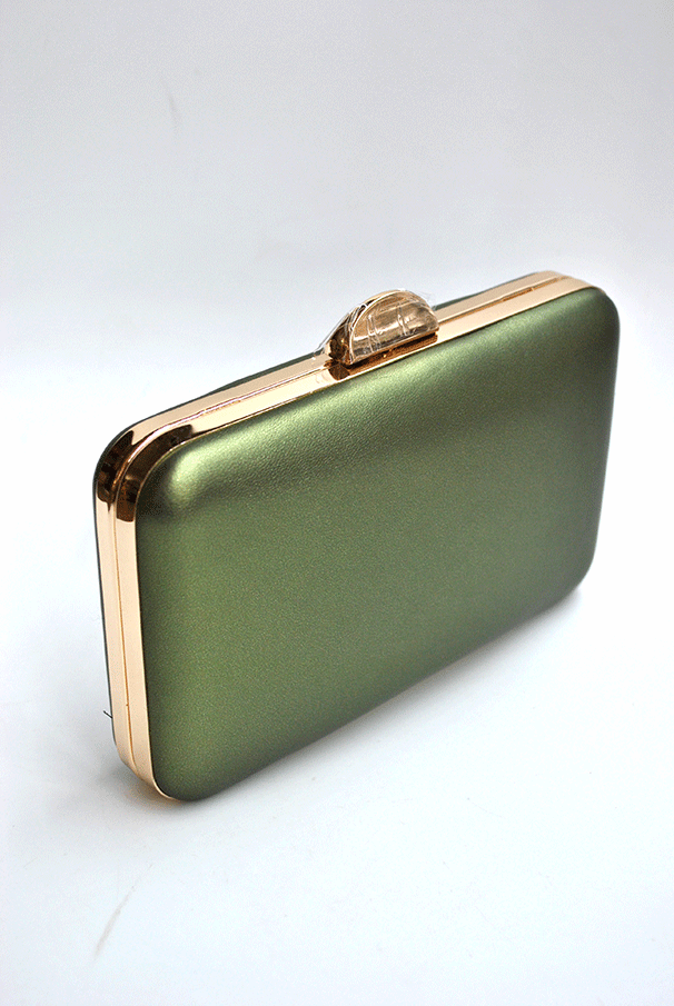 Clutch verde kaki metalizado - Imagen 2