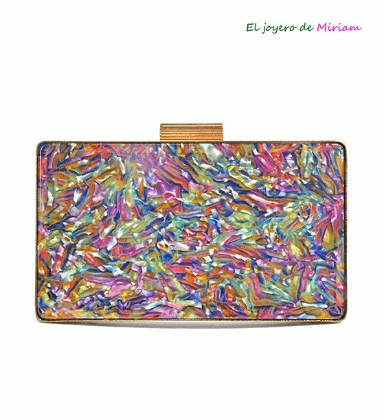 Clutch multicolor caja nácar