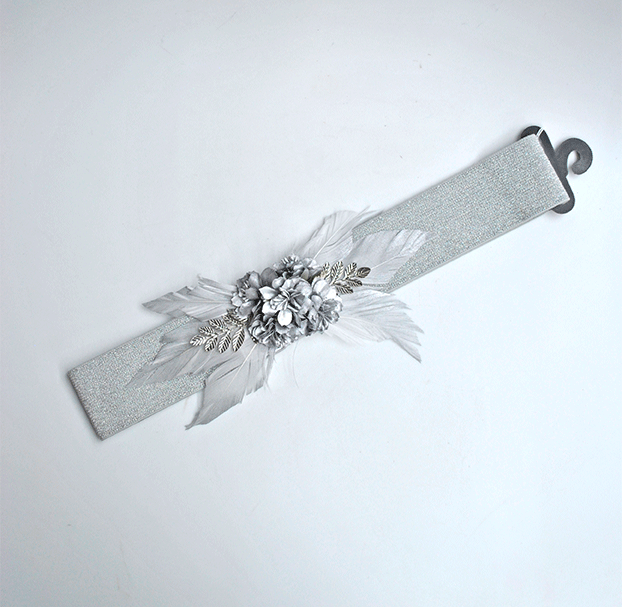 Cinturón de fiesta plateado