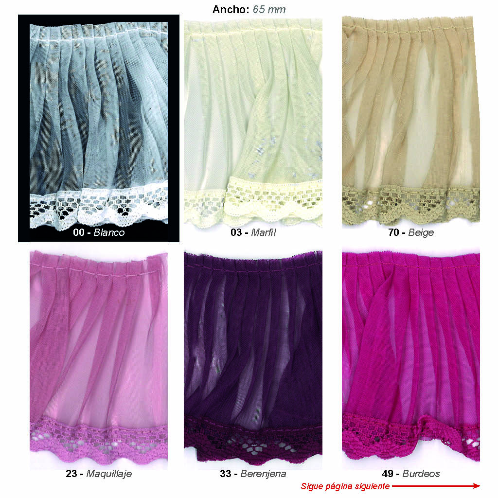 Plisado gasa con puntilla 60 mm