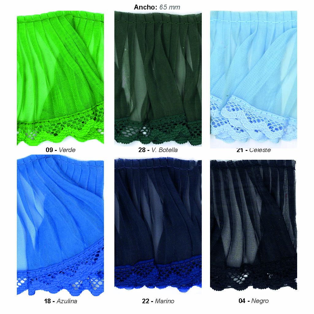 Plisado gasa con puntilla 60 mm - Imagen 3