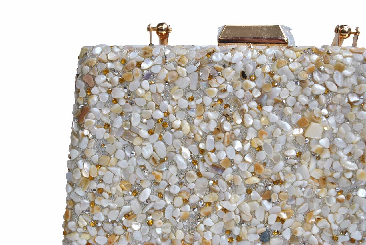 Bolsito clutch piedras blancas - Imagen 2