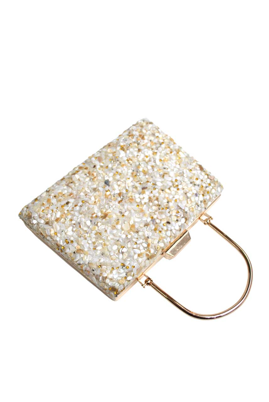 Bolsito clutch piedras blancas - Imagen 5
