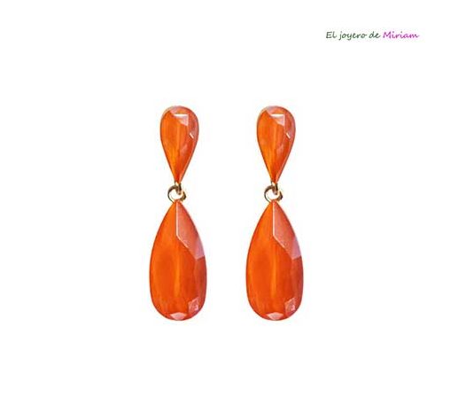Pendientes naranjas lágrimas