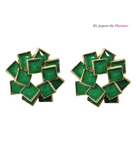 Pendientes verdes de fiesta