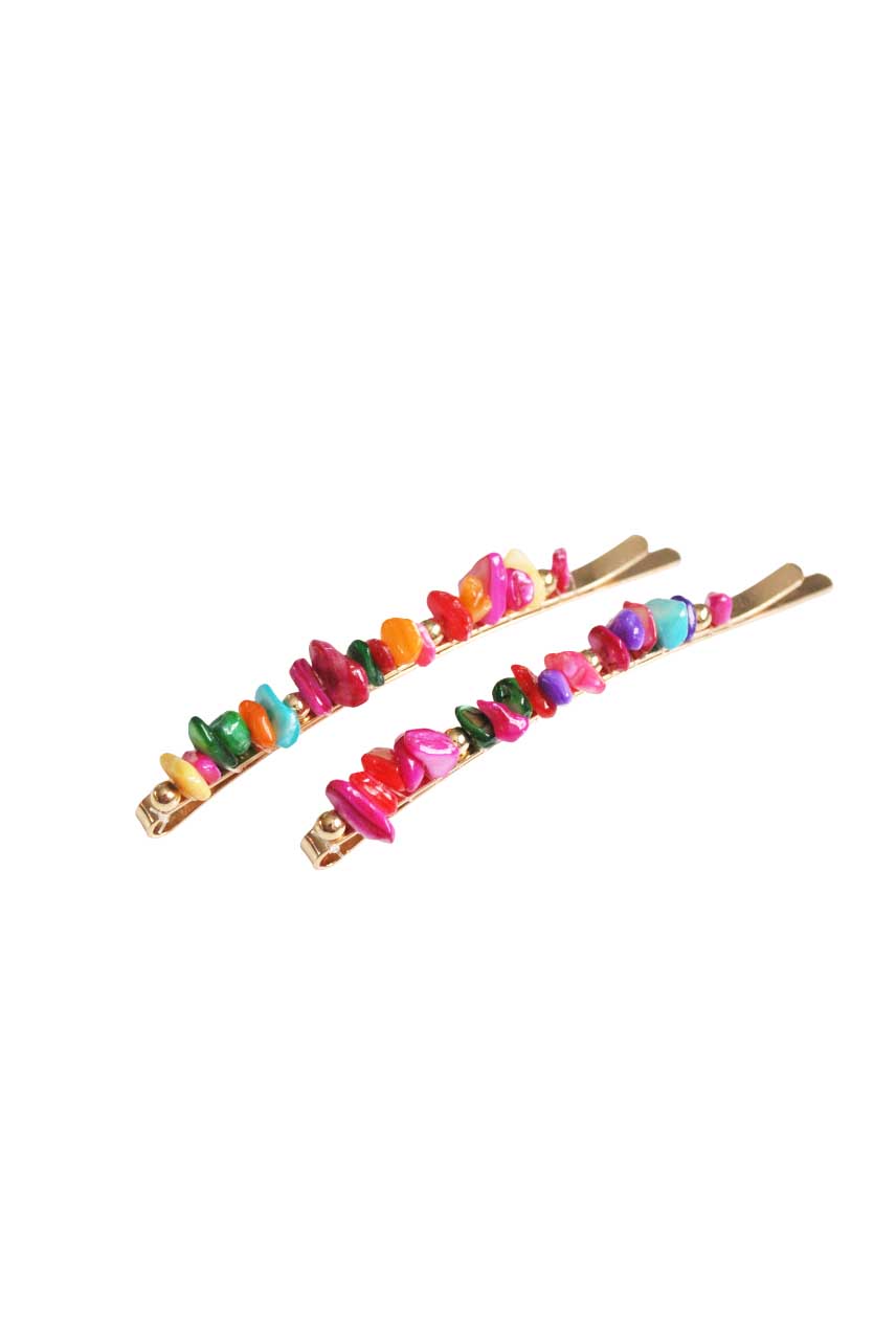 Horquillas piedras multicolor