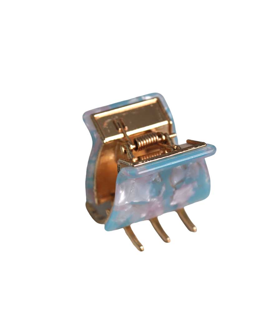 Pinza resina azul y rosa