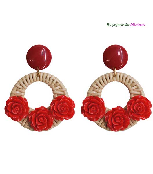 Pendientes flamencos rojos
