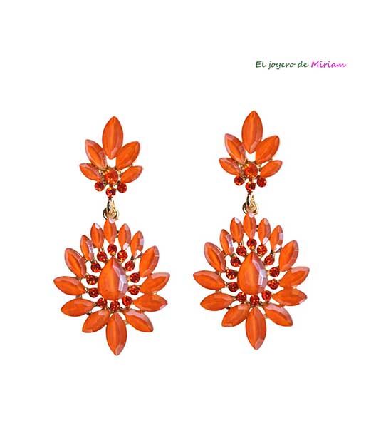 Pendientes cristal naranjas