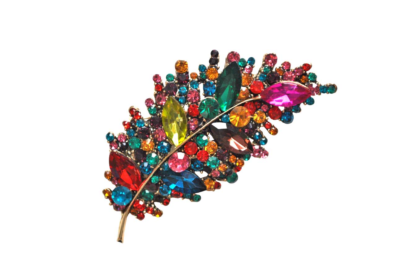 Broche hoja multicolor
