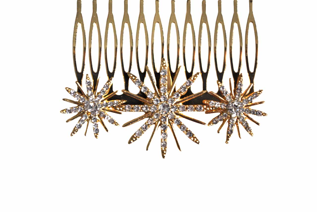 Peineta dorada estrellas - Imagen 2