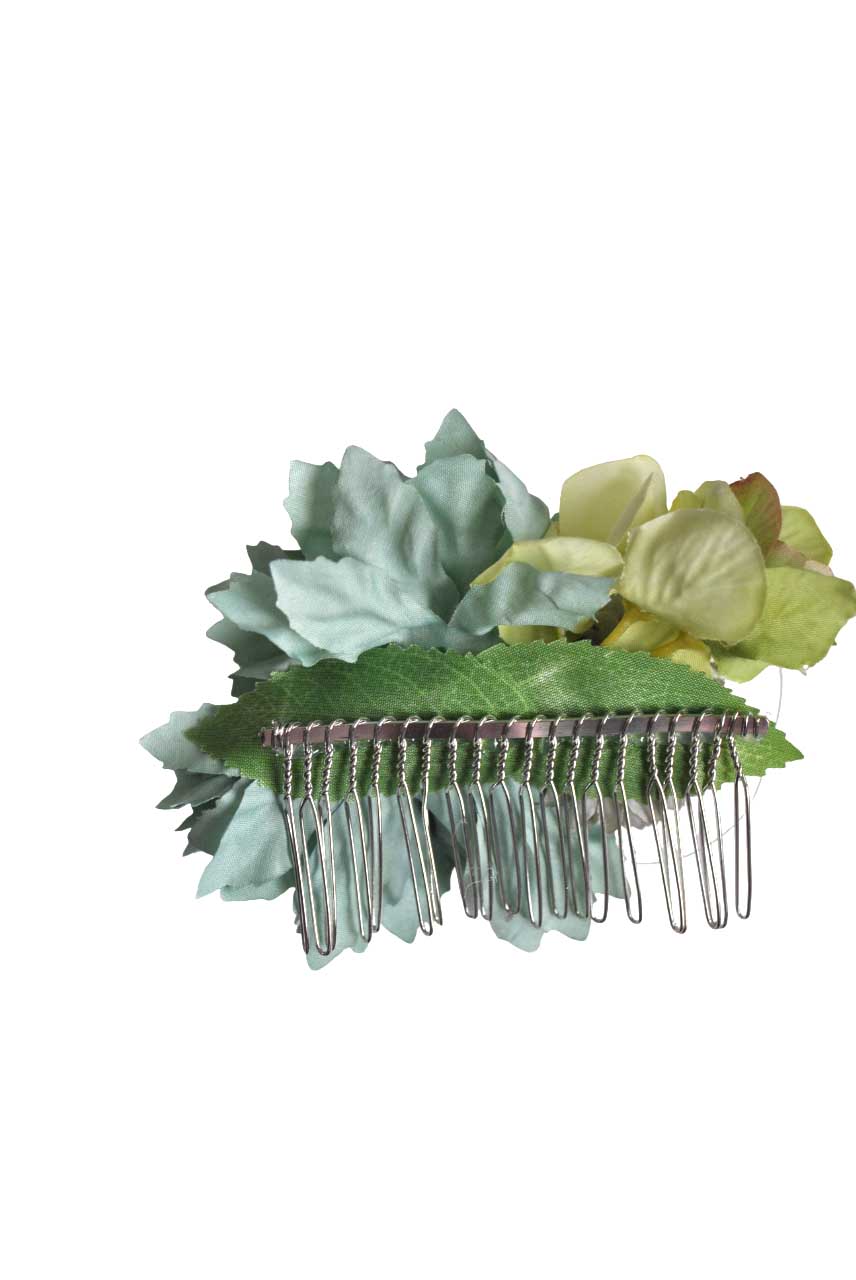 Peineta flores verde menta - Imagen 3