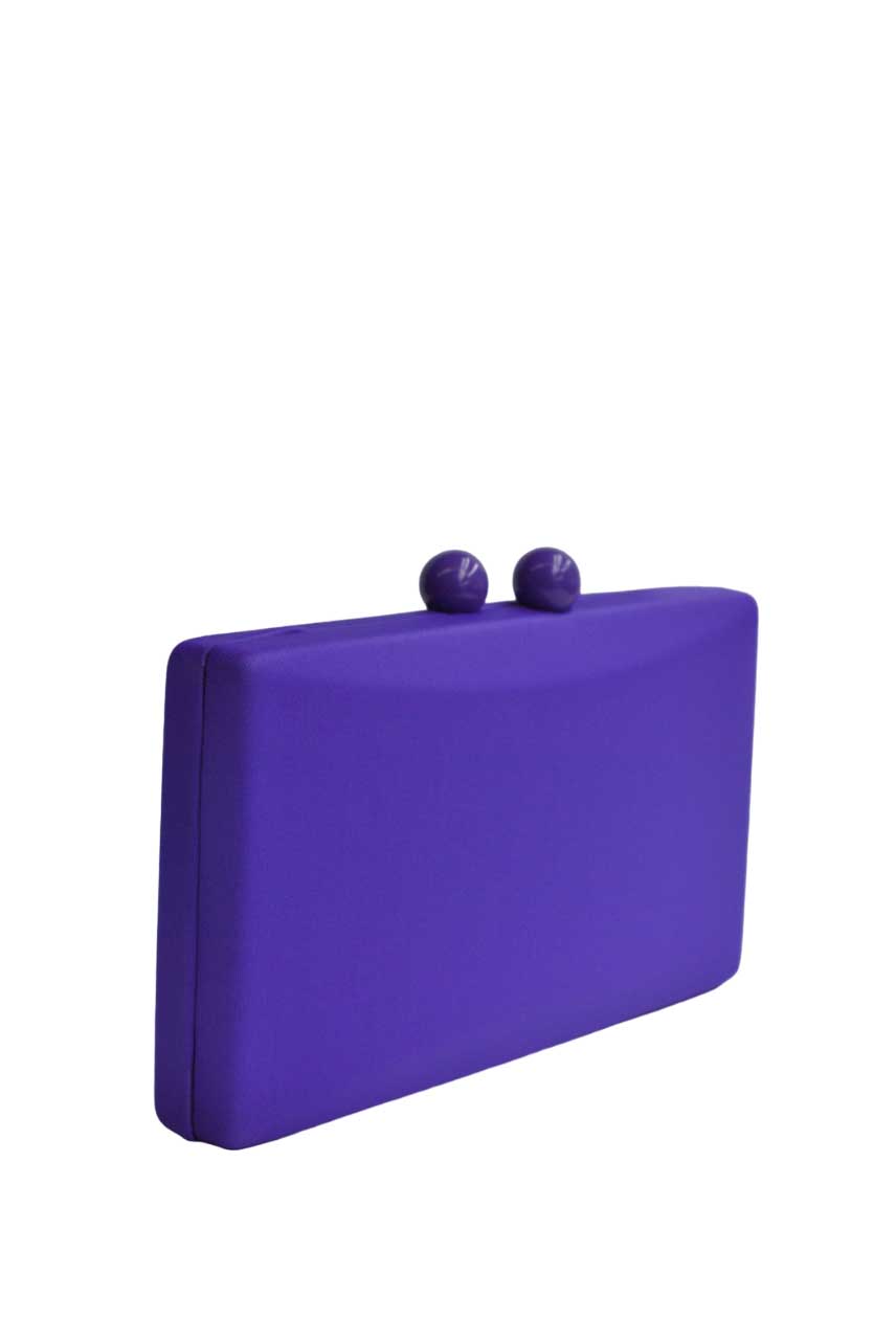 Bolso clutch morado oscuro raso - Imagen 2