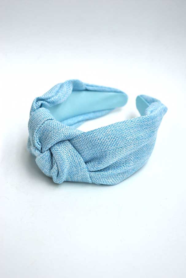 Diadema azul cielo rafia - Imagen 2
