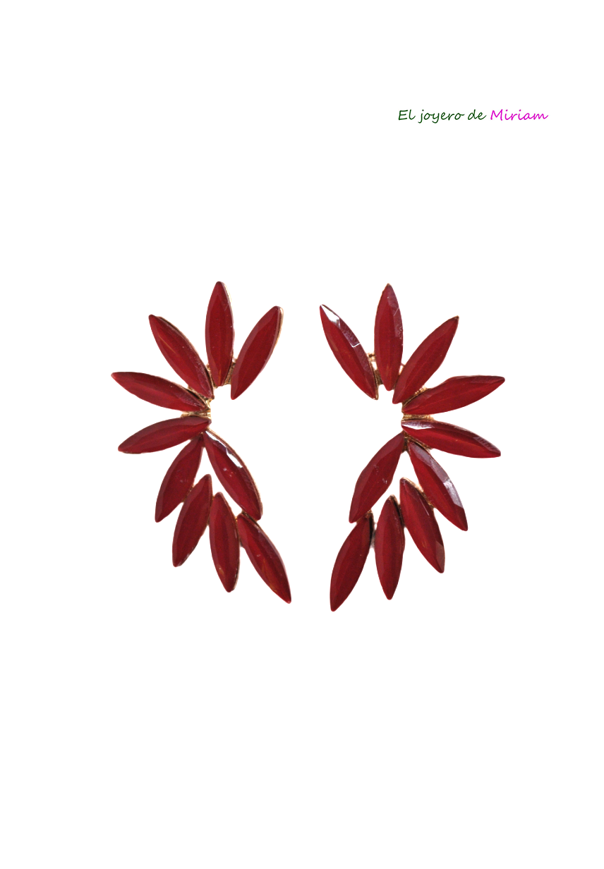 Pendientes rojos cristales
