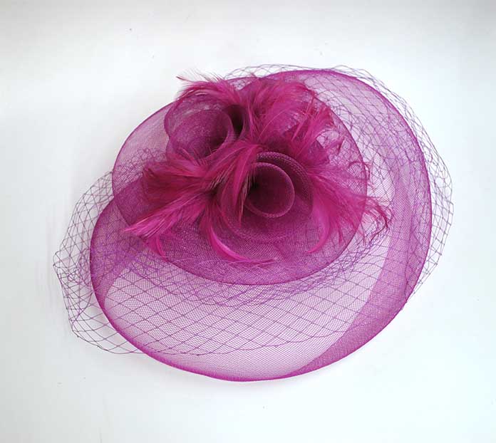 Tocado bugamvilla red y tul - Imagen 2