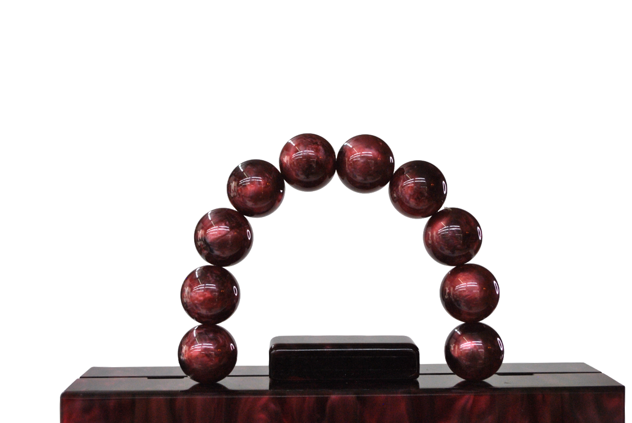 Bolso clutch asa nácar granate - Imagen 2