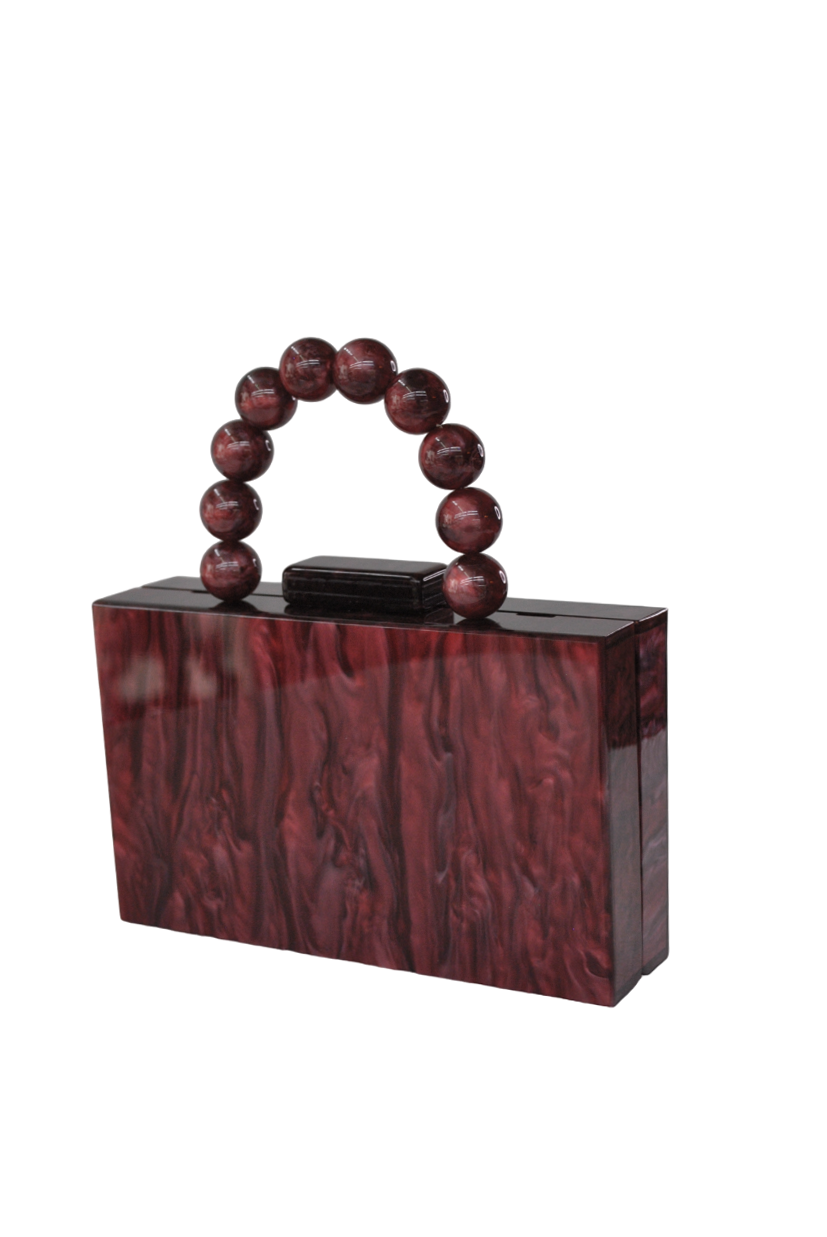 Bolso clutch asa nácar granate - Imagen 3