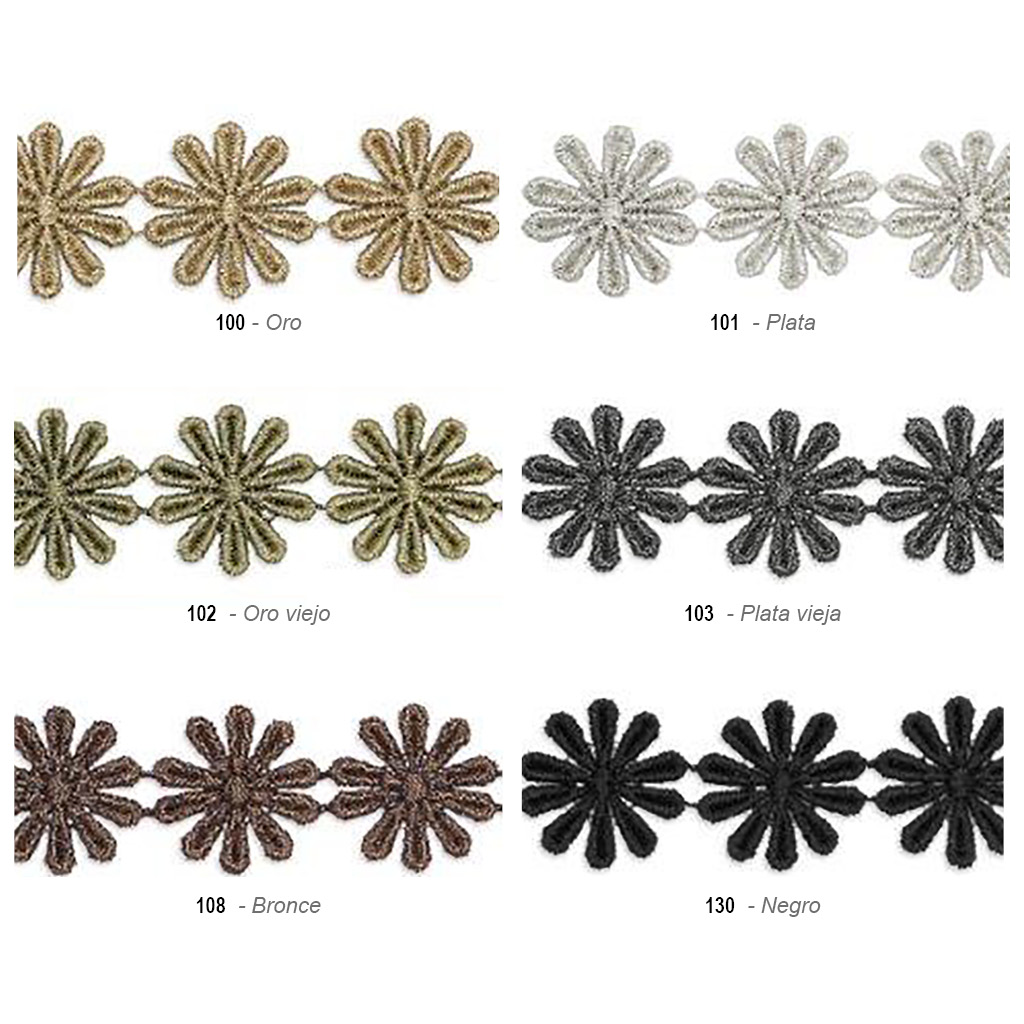 Galón guipur metalizado