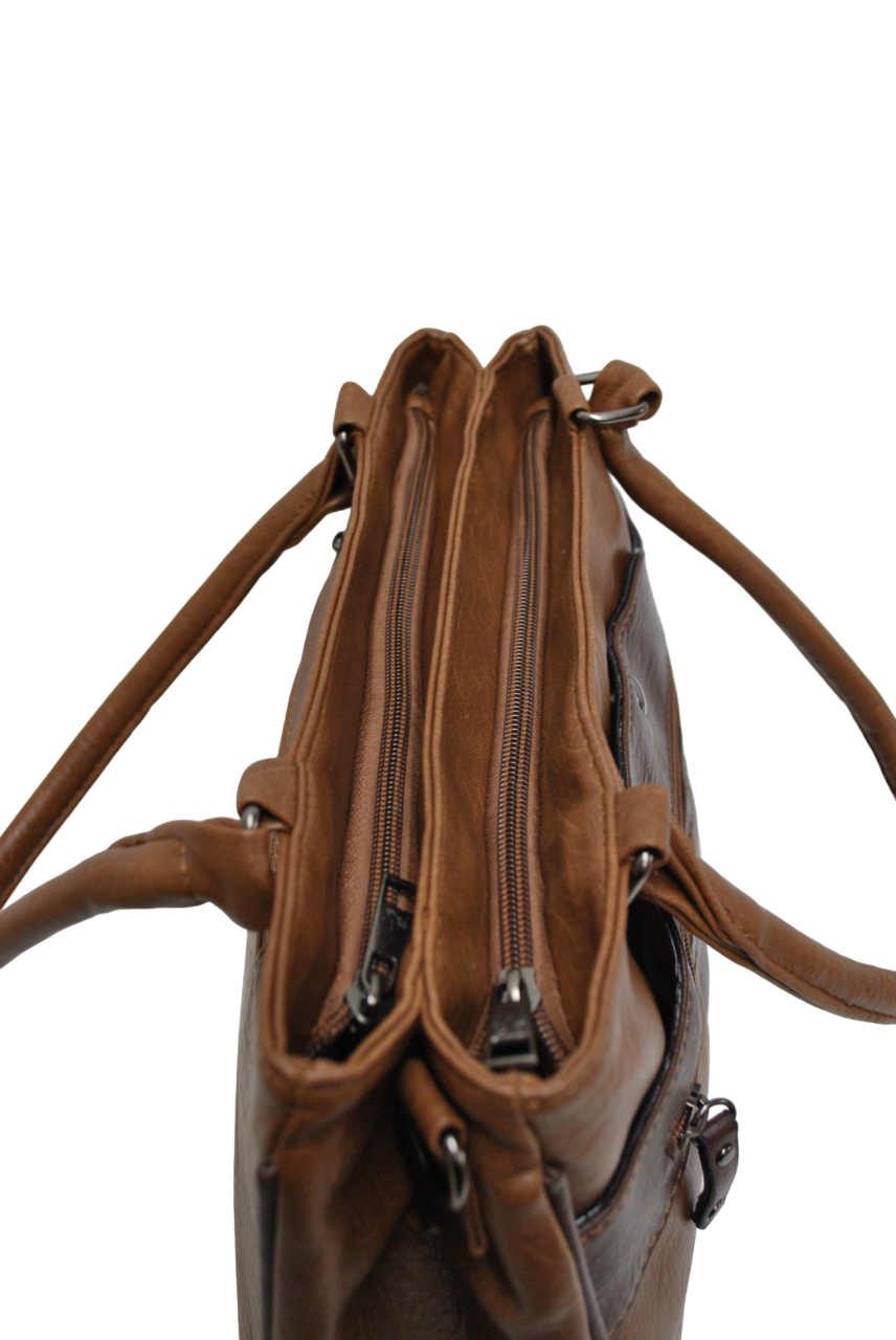 Bolso asas y bandolera marrón - Imagen 2