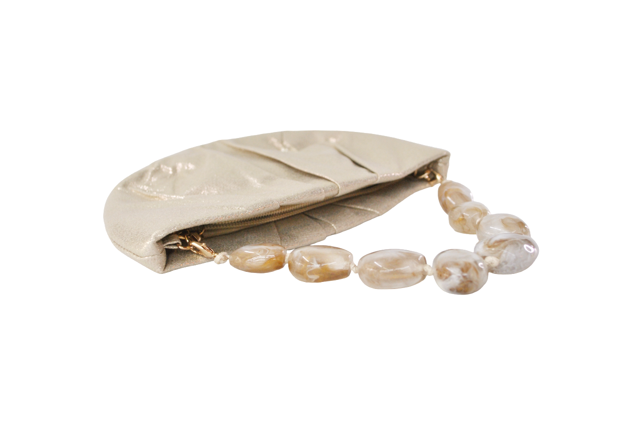 Clutch dorado asa piedras - Imagen 2