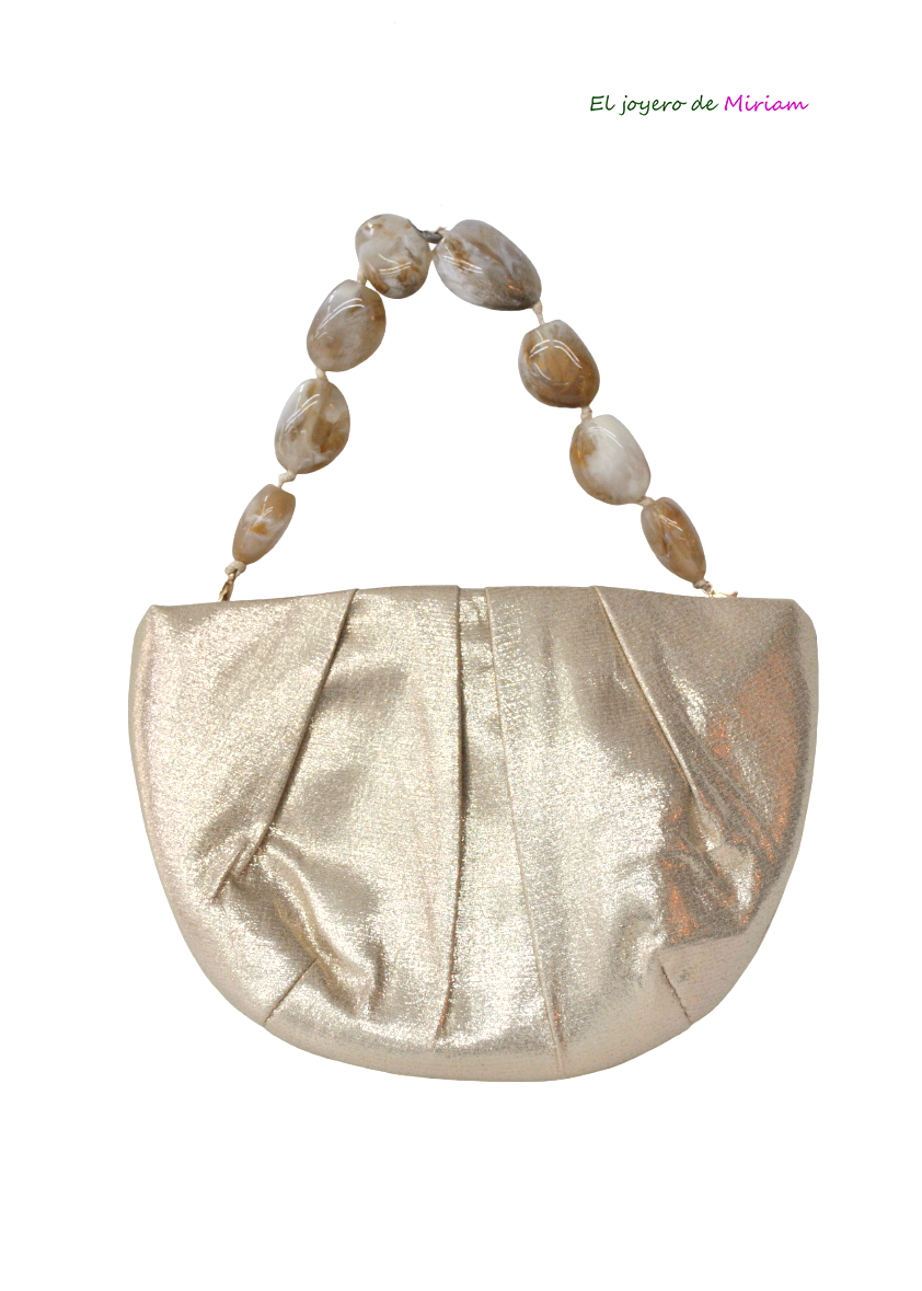 Clutch dorado asa piedras