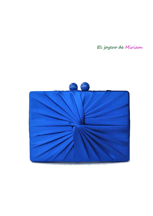 Clutch raso azul eléctrico